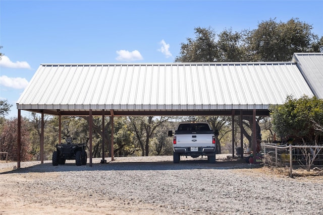 view of car parking featuring a carport