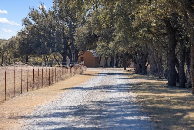 view of street featuring a rural view