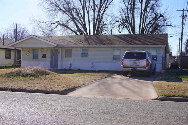 single story home with a garage