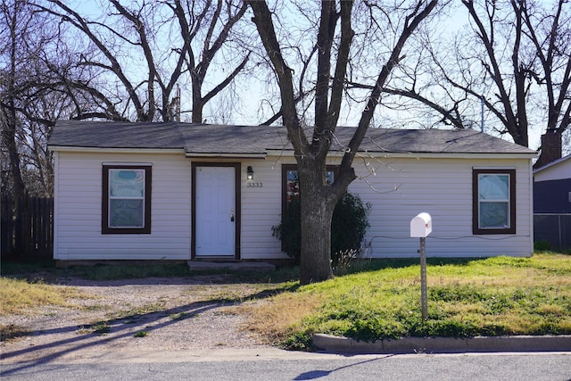 view of single story home