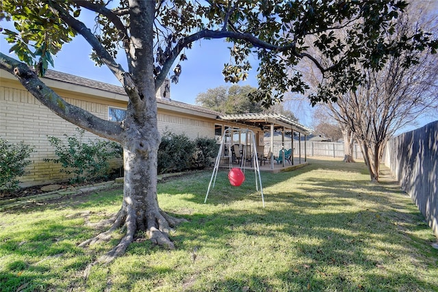 view of yard featuring a playground