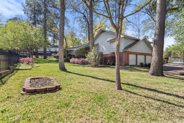 exterior space with a garage