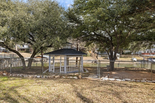 view of yard featuring a gazebo