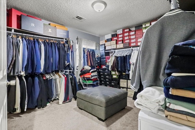 spacious closet with carpet flooring