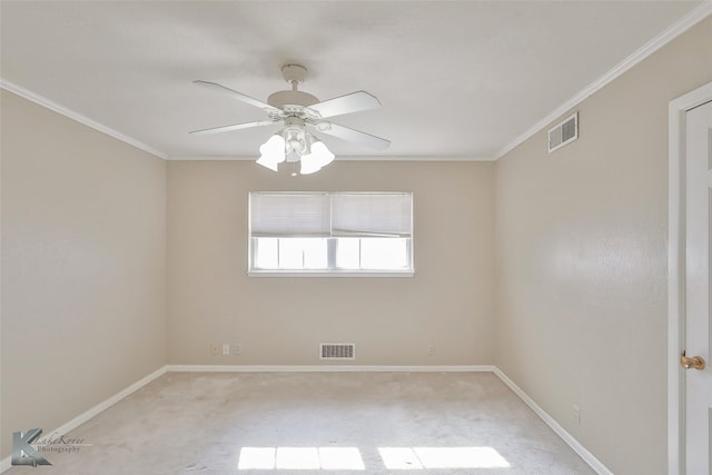 120 N 15th Ave, Munday, TX 76371 - carpeted spare room with crown molding and ceiling fan
