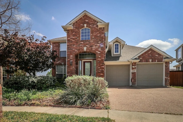 view of front property with a garage