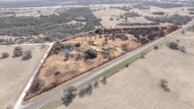 aerial view featuring a rural view