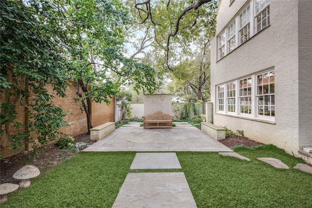 view of yard with a patio area