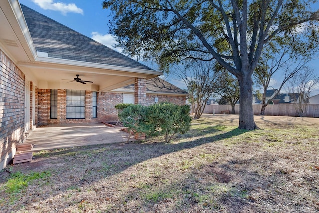 173 Southwood Dr, Bossier City, LA 71111 - view of yard featuring ceiling fan and a patio
