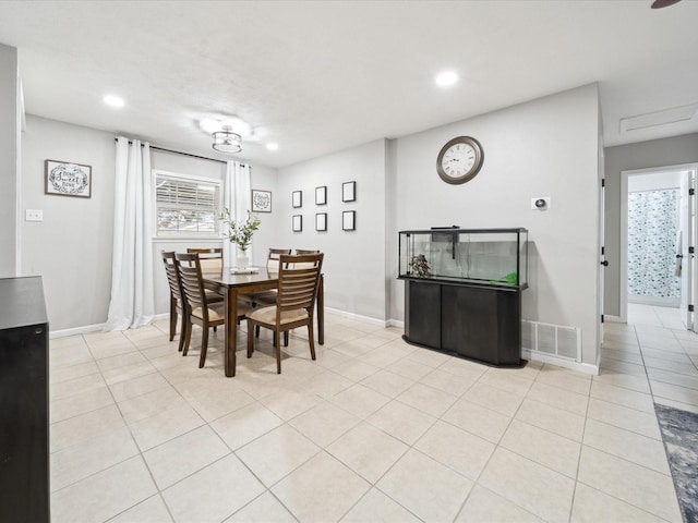 view of tiled dining space