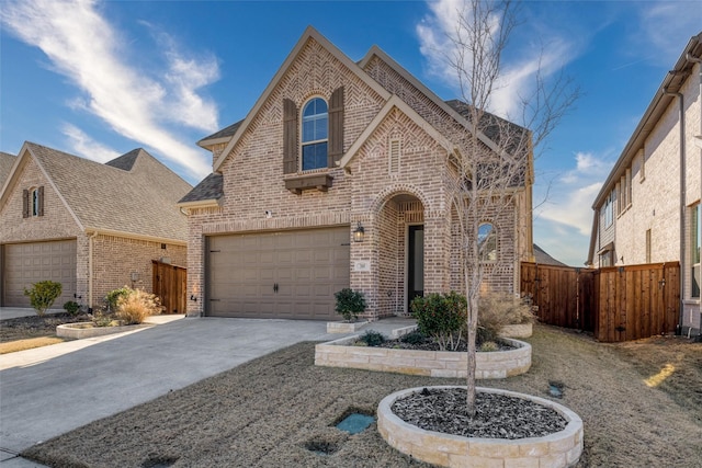 2000 Dappled Grey Ave, Aubrey, TX 76227 - property entrance featuring fence, brick siding, and a garage