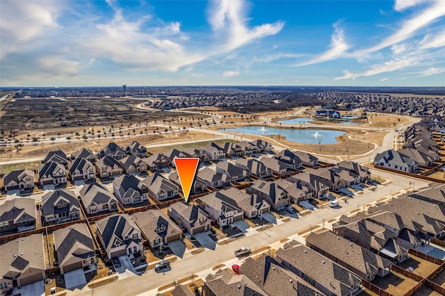 drone / aerial view with a residential view