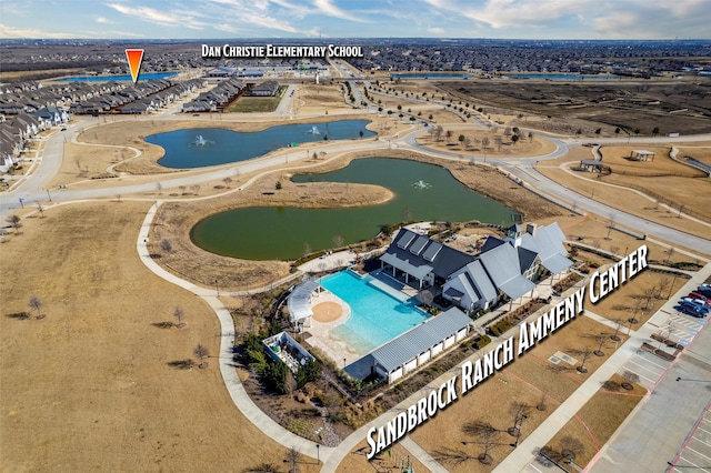 2000 Dappled Grey Ave, Aubrey, TX 76227 - birds eye view of property featuring a water view and a residential view