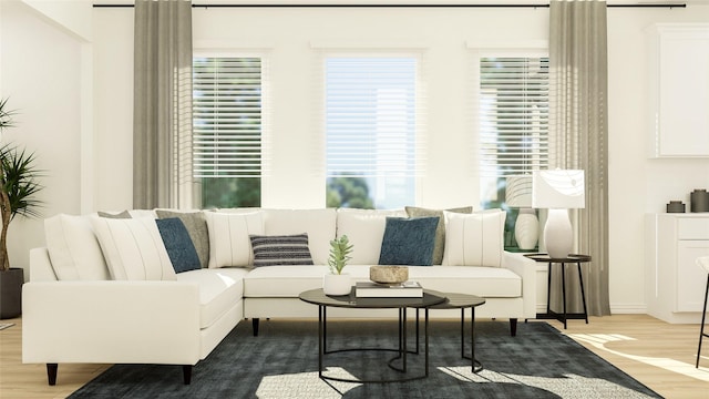 living room featuring hardwood / wood-style flooring