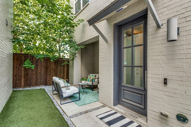 view of patio featuring an outdoor living space