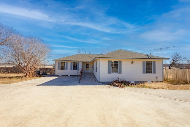 view of ranch-style house