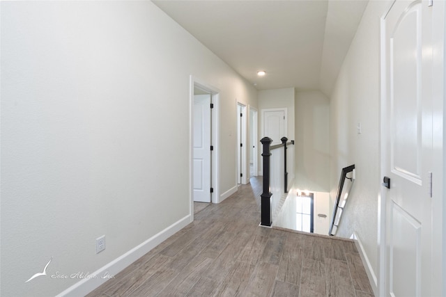 hall featuring light hardwood / wood-style flooring