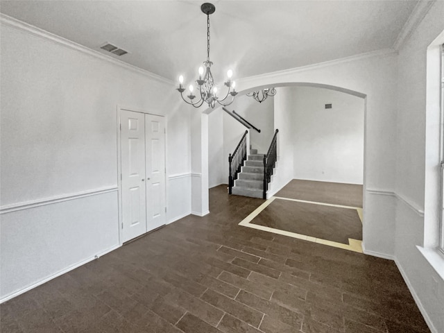 interior space with crown molding