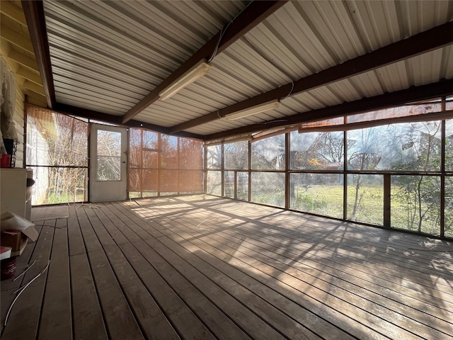 view of unfurnished sunroom