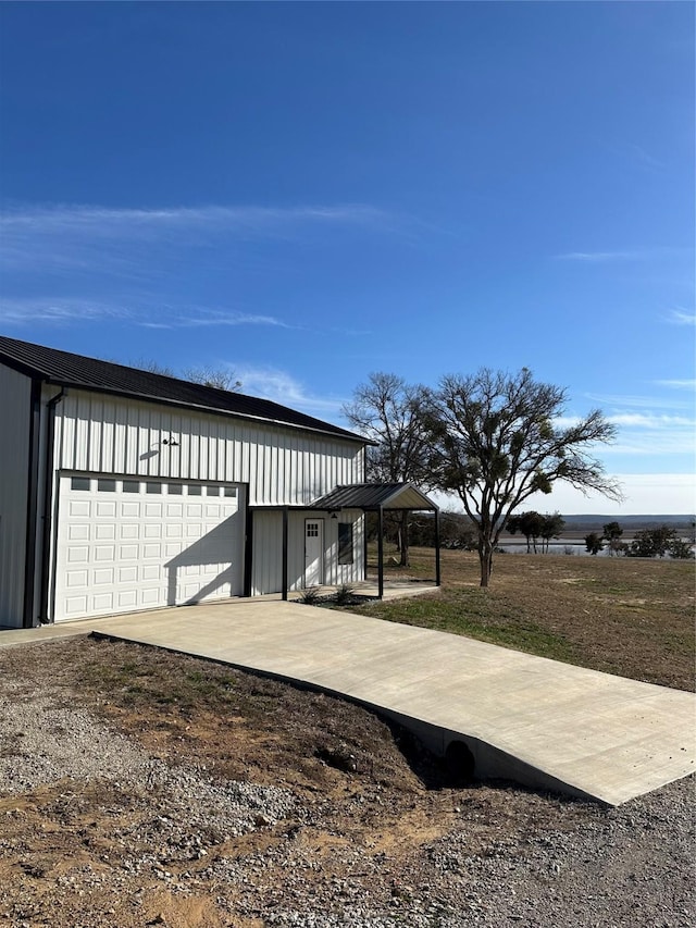 view of garage