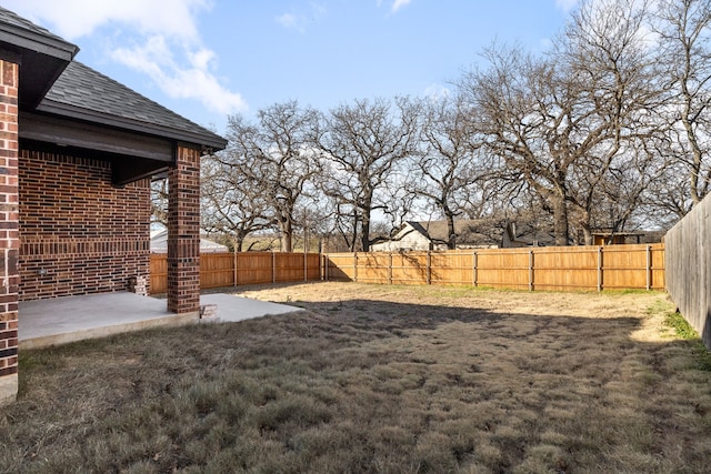 view of yard featuring a patio area