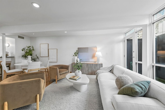 living room featuring hardwood / wood-style floors