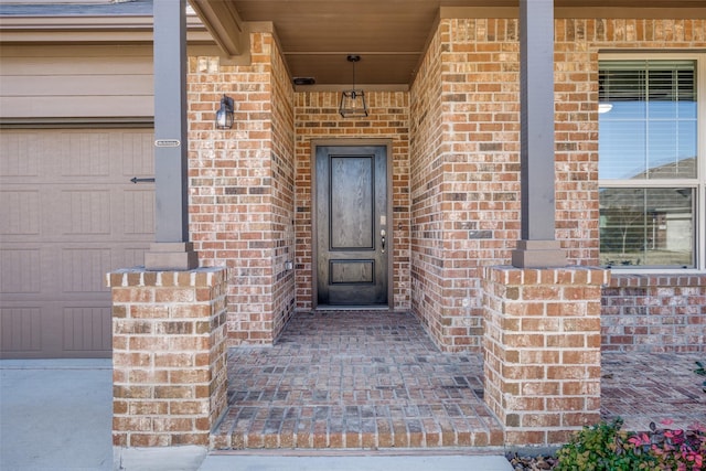 entrance to property with a garage