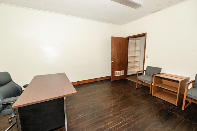 office featuring dark hardwood / wood-style flooring