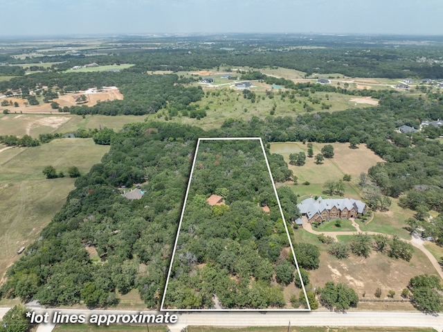 aerial view with a rural view