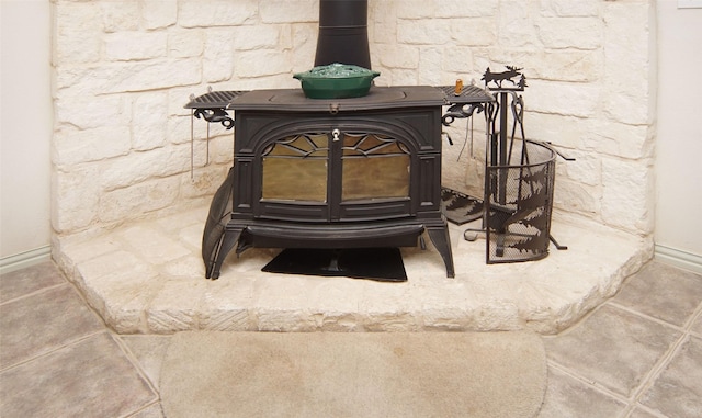 details with a wood stove