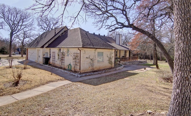 view of home's exterior with a garage