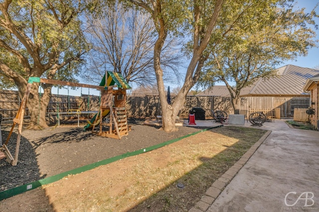 view of play area featuring a patio