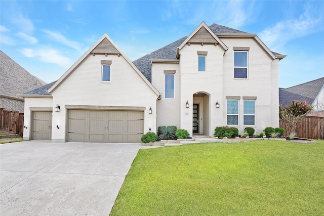 view of front of home featuring a front lawn