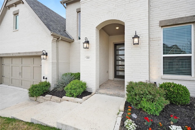 entrance to property with a garage