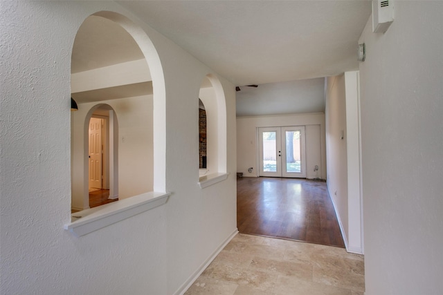 hall featuring french doors