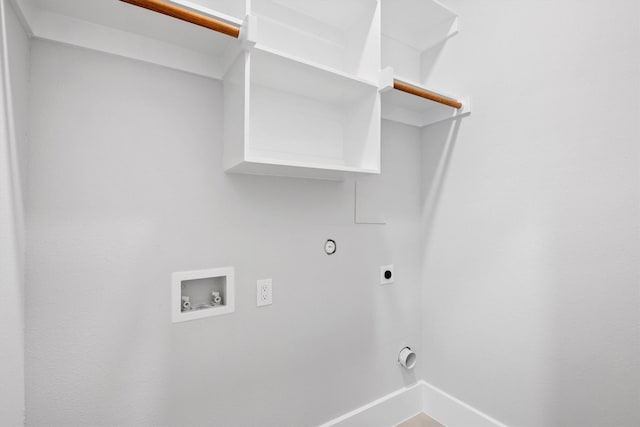 laundry area featuring hookup for a gas dryer, hookup for a washing machine, and electric dryer hookup