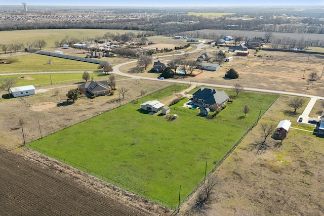 aerial view featuring a rural view