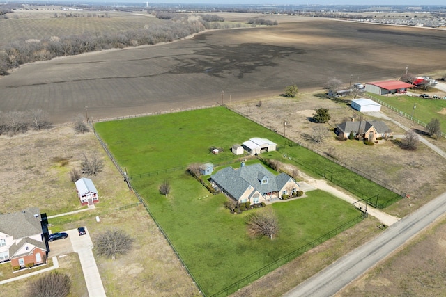 bird's eye view with a rural view