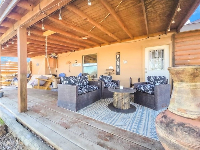 view of patio / terrace with an outdoor living space