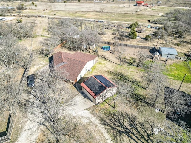 aerial view featuring a rural view