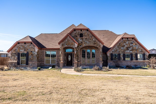 view of front of house featuring a front lawn