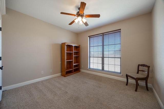 166 Cactus Dr, Decatur, TX 76234 - unfurnished room with carpet flooring, a ceiling fan, and baseboards