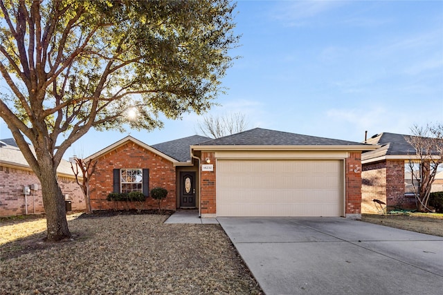 single story home featuring a garage