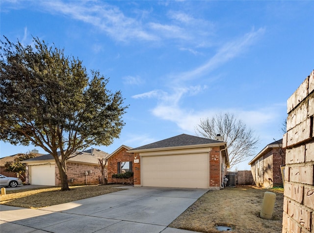 single story home featuring a garage