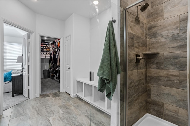 bathroom featuring an enclosed shower