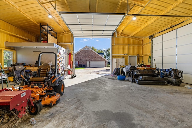 view of garage