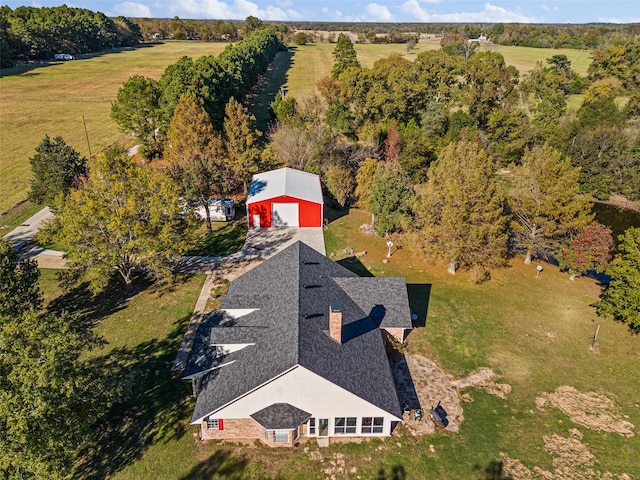 aerial view featuring a rural view