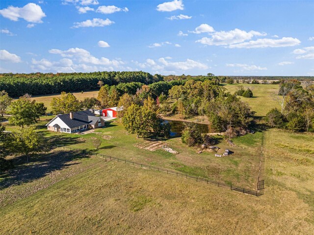 drone / aerial view featuring a rural view