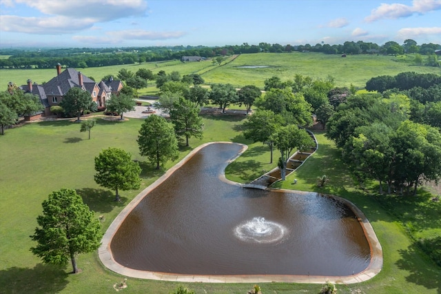 birds eye view of property featuring a rural view