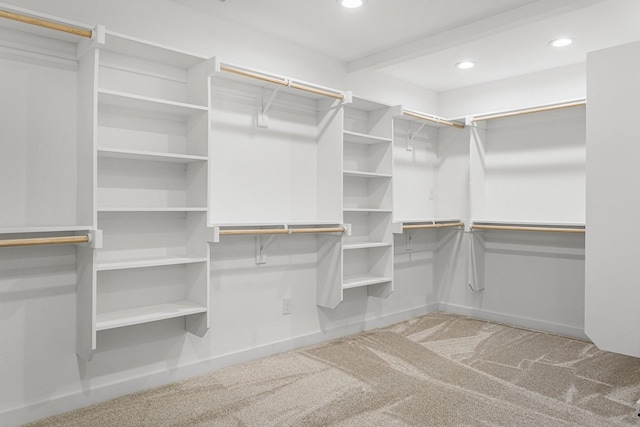 walk in closet featuring carpet